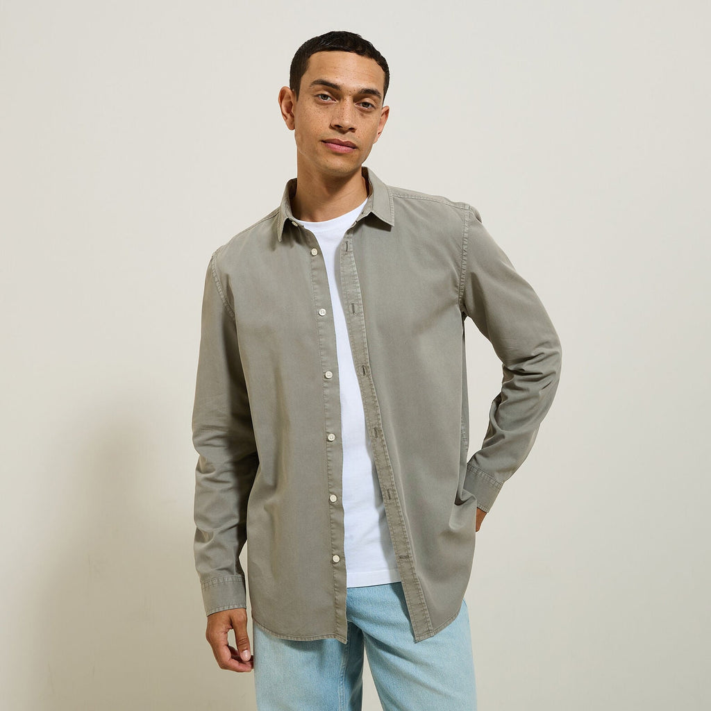 Chemise en coton TENCEL¿ Lyocell col boutonné - 1