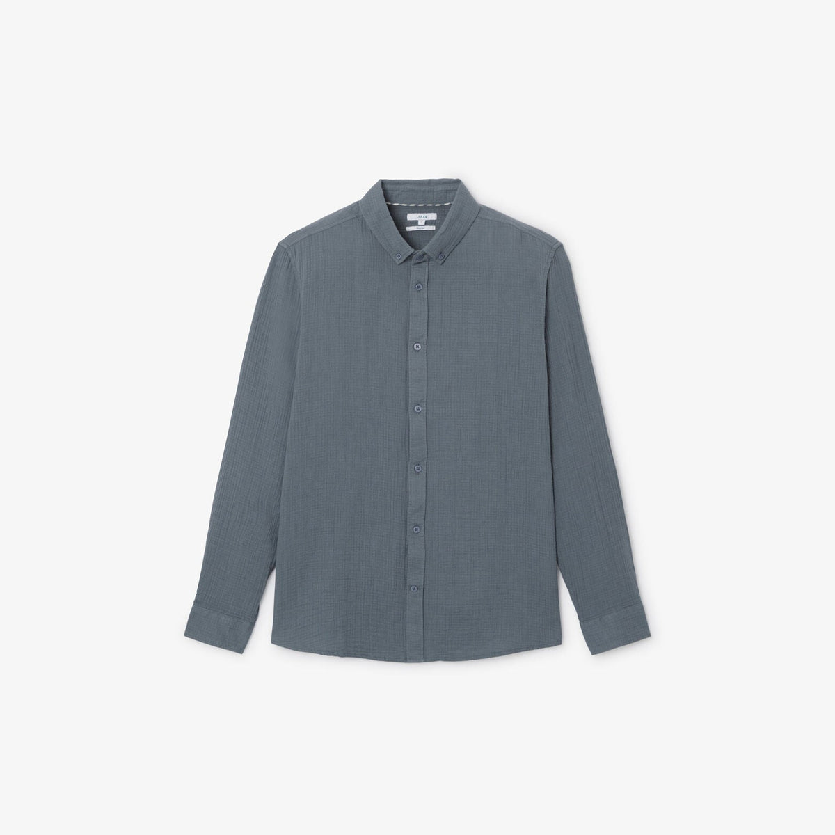 Chemise en gaze de coton unie col boutonné - 1
