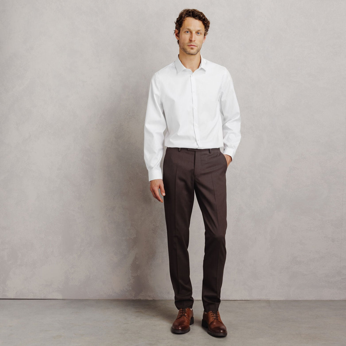 Chemise sans repassage regular en coton rayée - 2