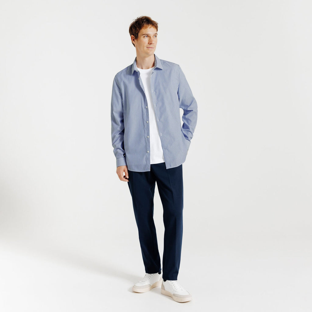 Chemise sans repassage regular en coton rayée - 2