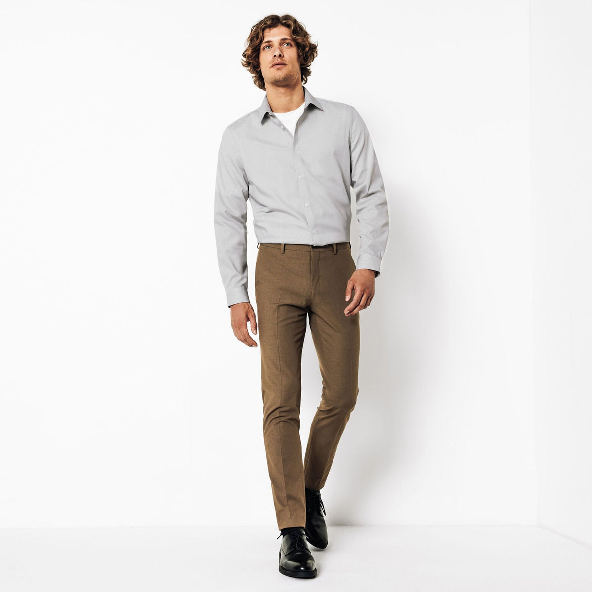 Chemise sans repassage regular en coton rayée - 2