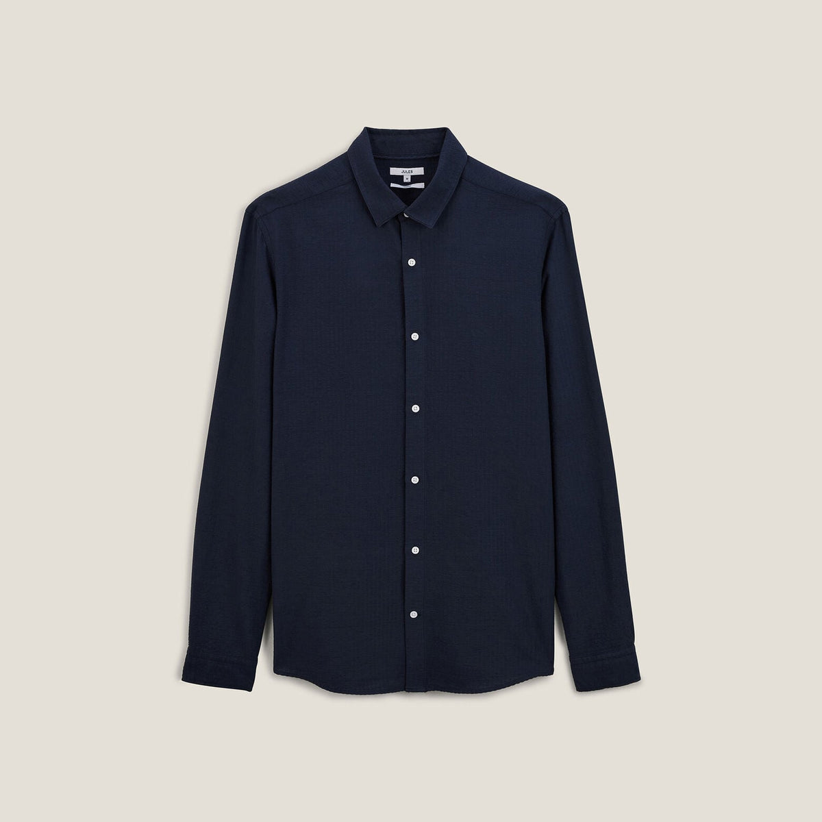 Chemise en coton seersucker rayée - 1
