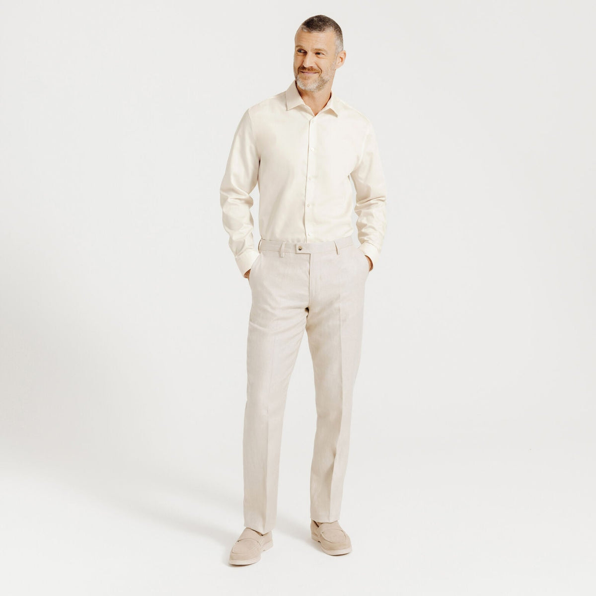 Chemise 100% coton slim sans repassage unie - 2