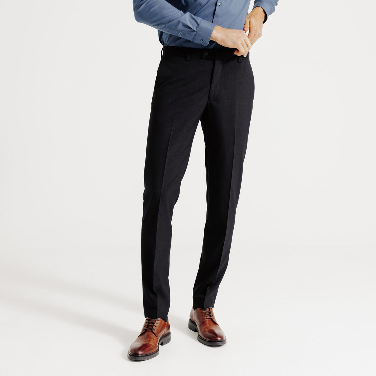 Pantalon de costume slim motif chevron - 1