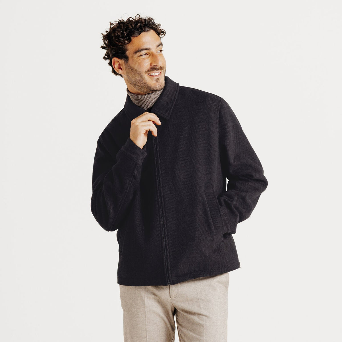 Blouson col chemise zippé - 1