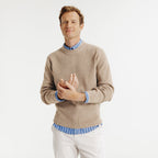 Pull col rond jeux de points fantaisie - 1