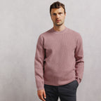 Pull col rond jeux de points fantaisie - 1