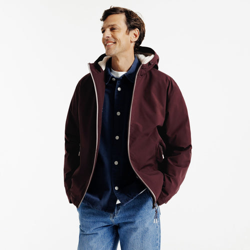 Blouson à capuche doublé en sherpa - 1