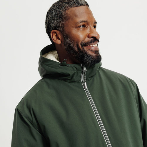 Blouson à capuche doublé en sherpa - 1