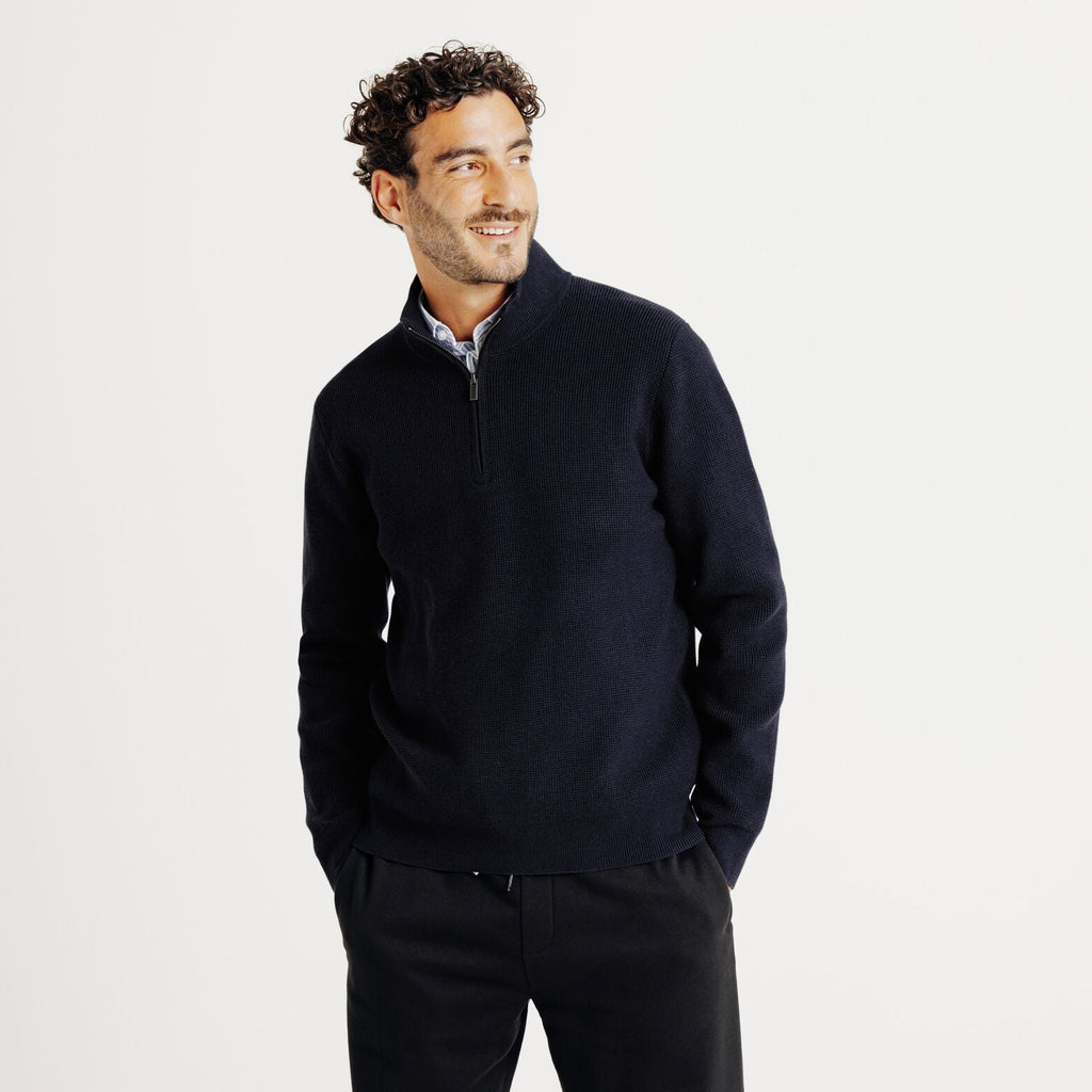 Pull col montant zippé gaufré - 1