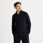 Pull col montant zippé gaufré - 1