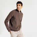 Pull col montant zippé gaufré - 1