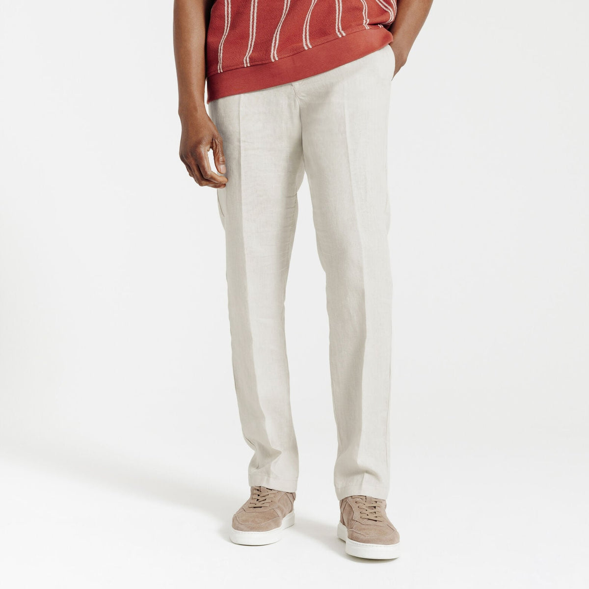 Pantalon chino straight 100% lin - 1