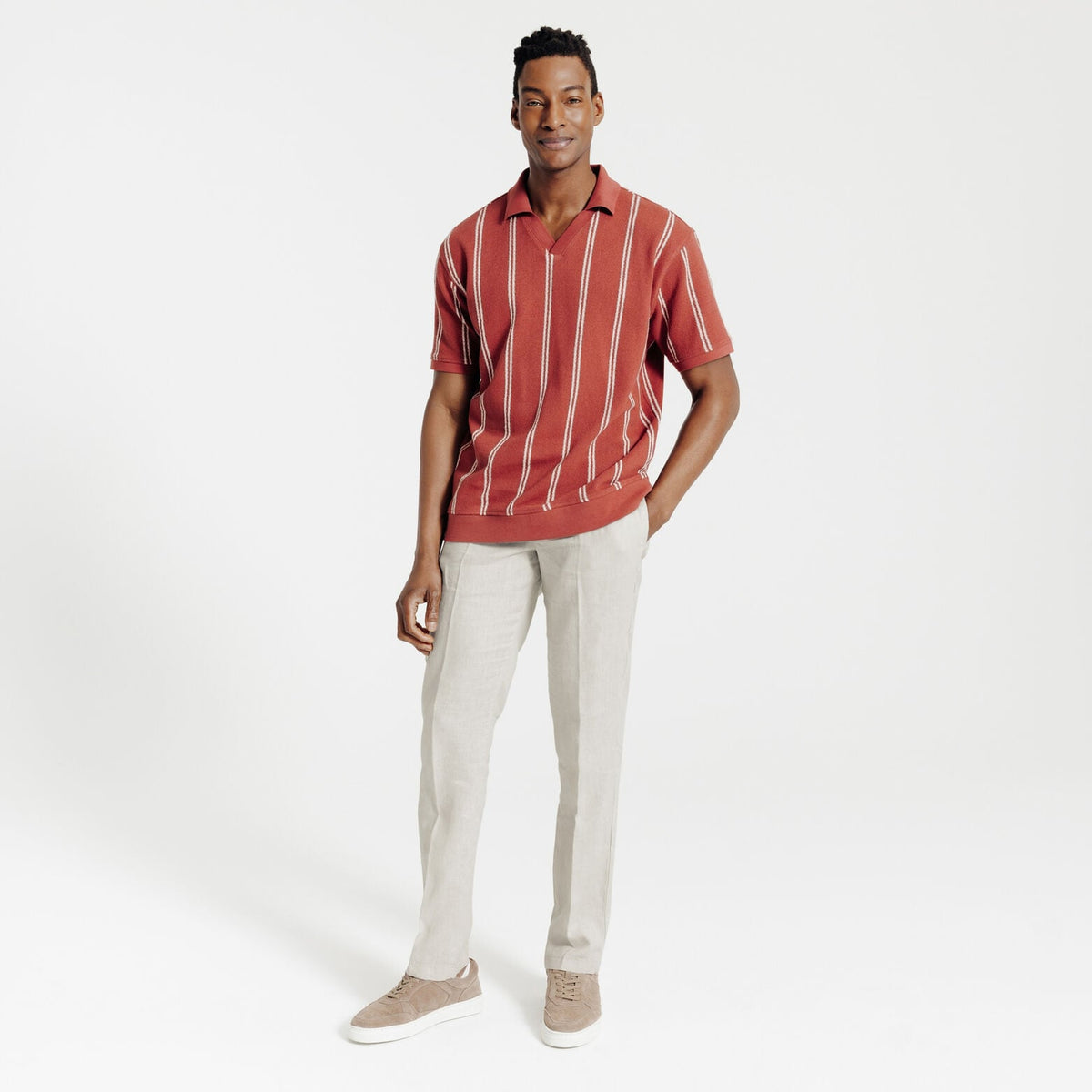 Pantalon chino straight 100% lin - 2