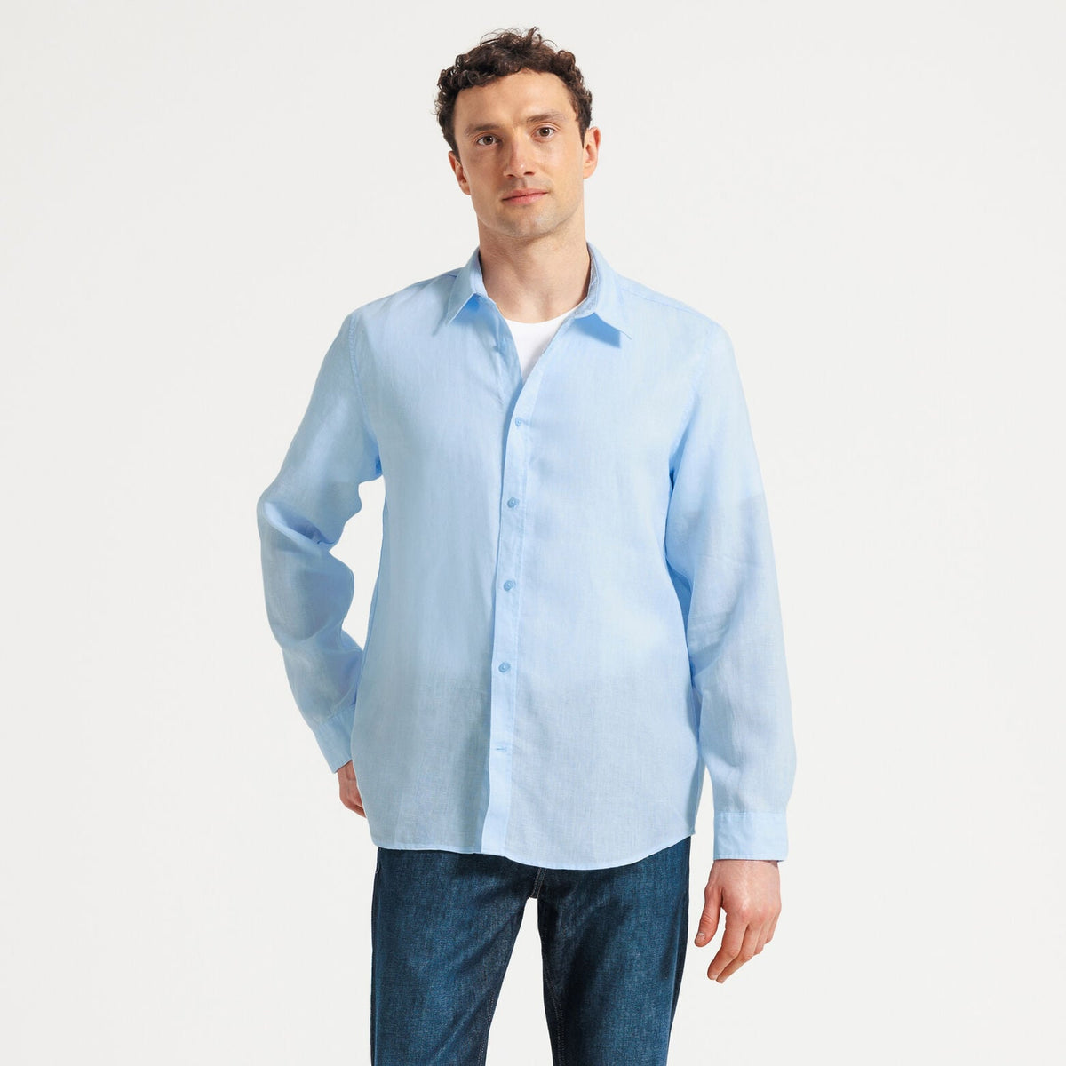 Chemise 100% lin regular unie - 1