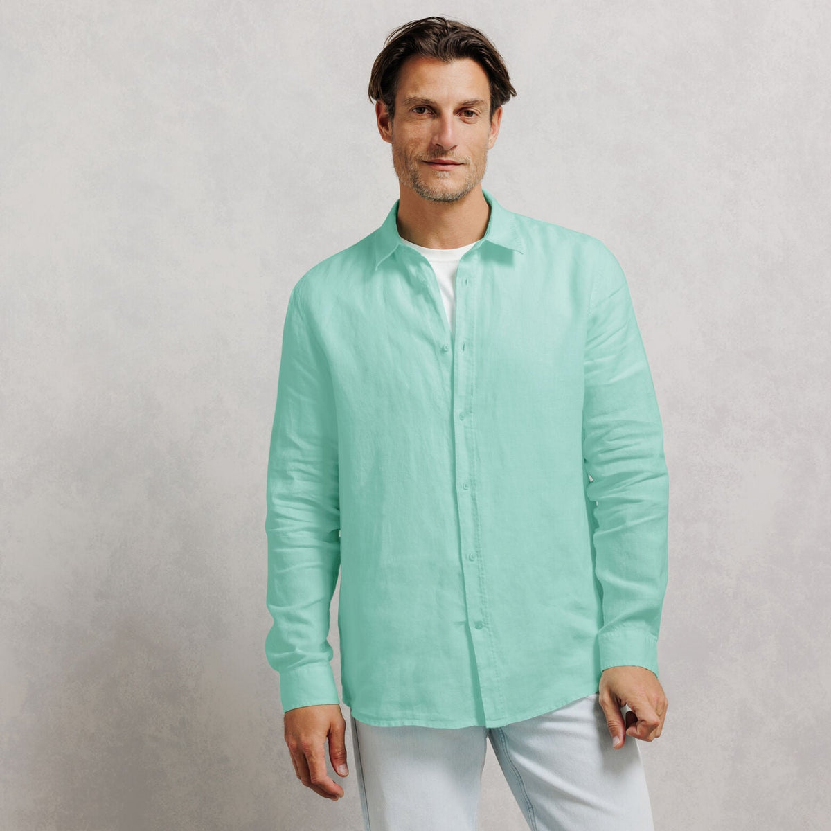 Chemise 100% lin regular unie - 1