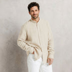 Chemise col mao 100% lin unie - 1