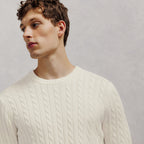 Pull col rond coton laine torsadé - 1
