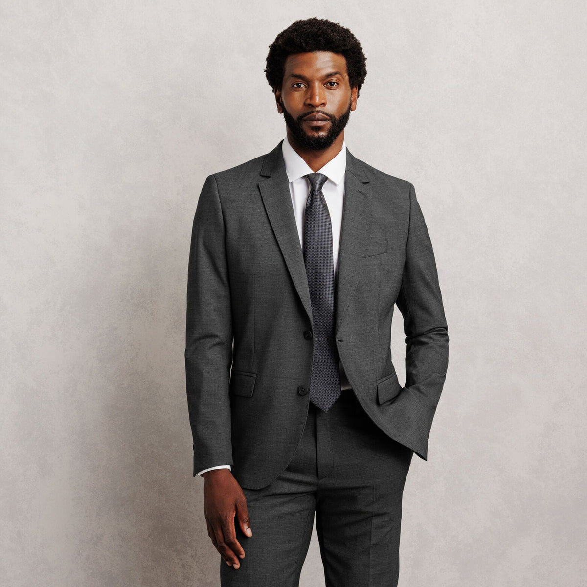 Veste de costume slim bi-stretch unie - 1