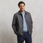 Veste tissage twill col chemise - 1