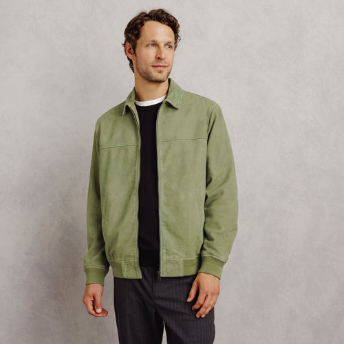 Blouson 100% cuir col chemise - 1