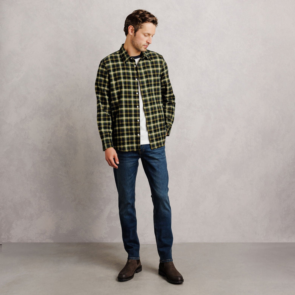 Chemise regular col français à carreaux - 2