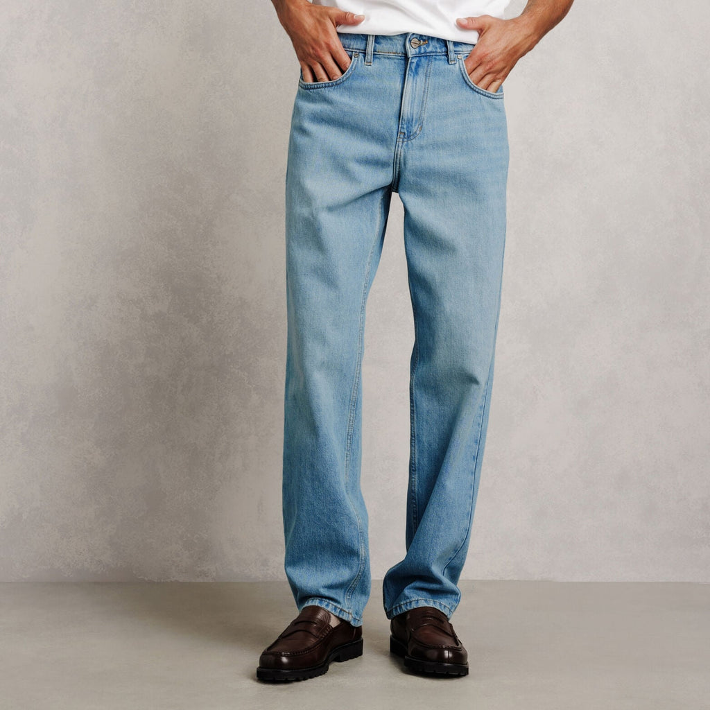 Jean loose RE-JEAN délavé 100% coton - 1