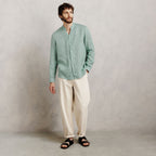 Chemise 100% lin col mao regular unie - 2