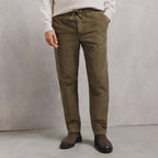 Pantalon tapered taille élastiquée en velours - 1