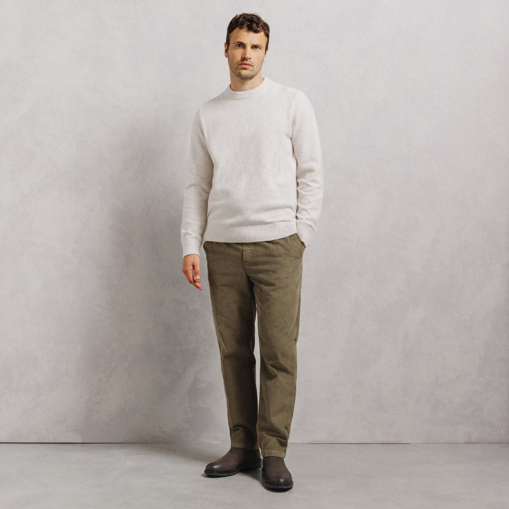 Pantalon tapered taille élastiquée en velours - 2