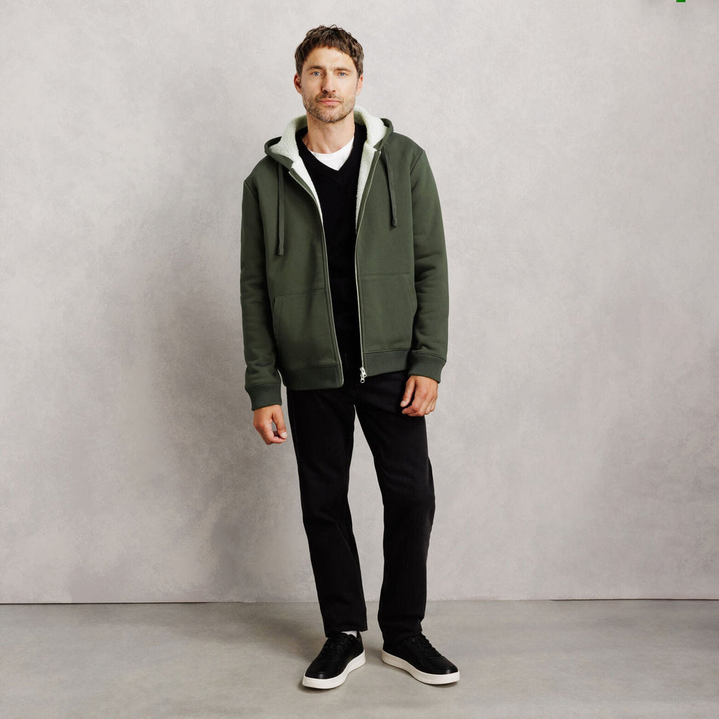 Sweat à capuche zippé doublé sherpa - 2