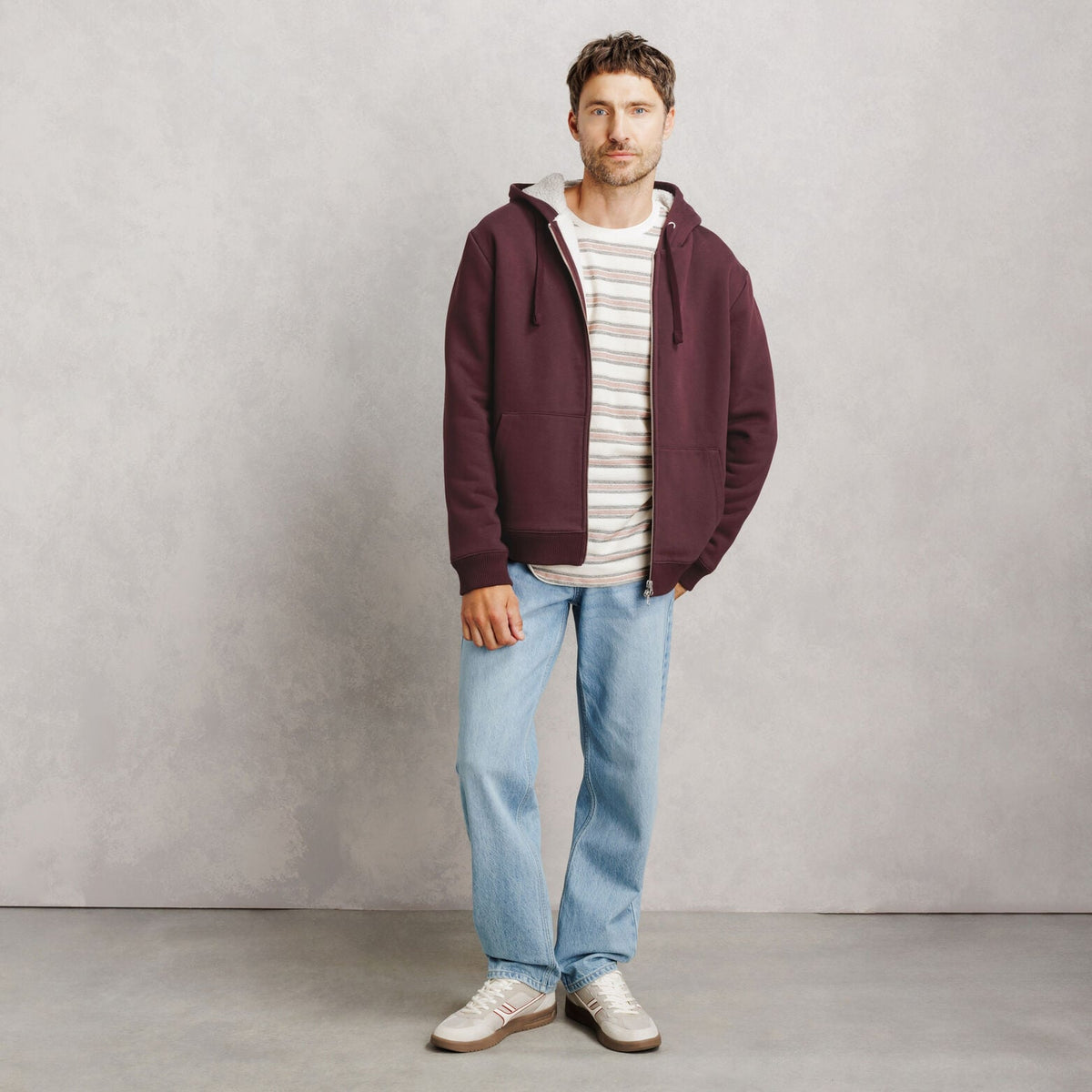 Sweat à capuche zippé doublé sherpa - 2