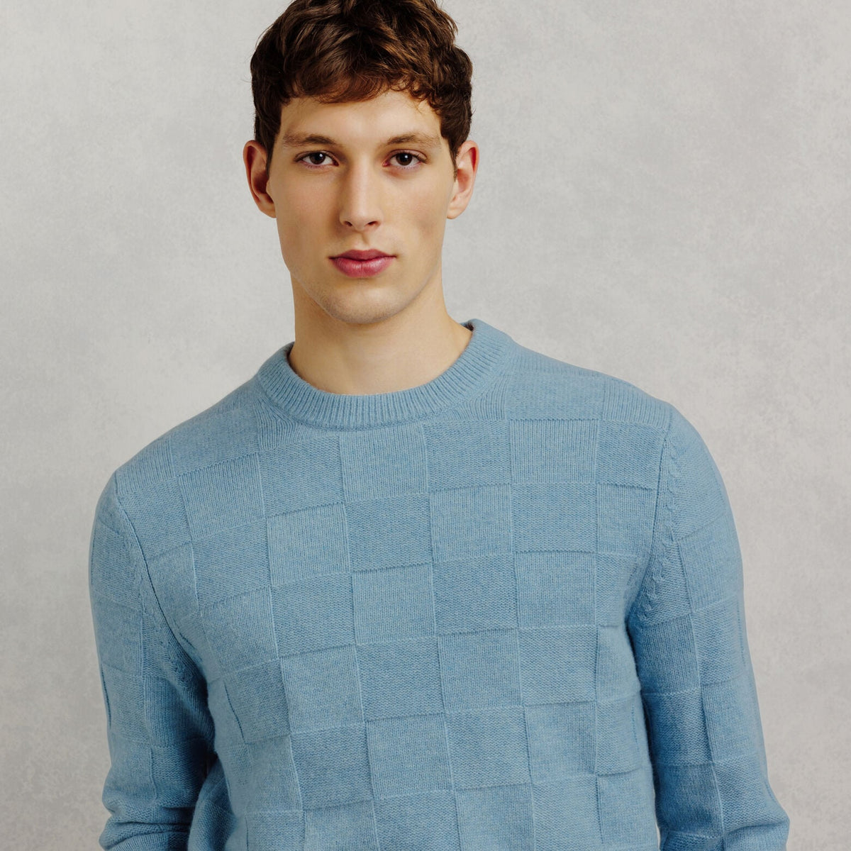 Pull col rond damier - 1