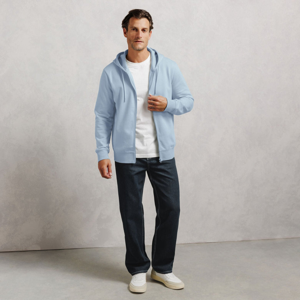 Sweat à capuche zippé molleton uni - 2