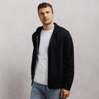 Sweat à capuche zippé molleton uni - 1