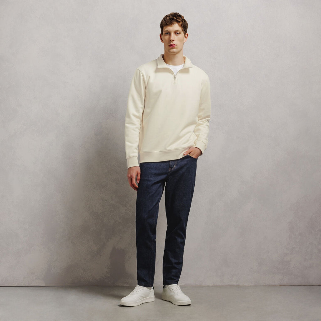 Sweat col montant zippé molleton uni - 2