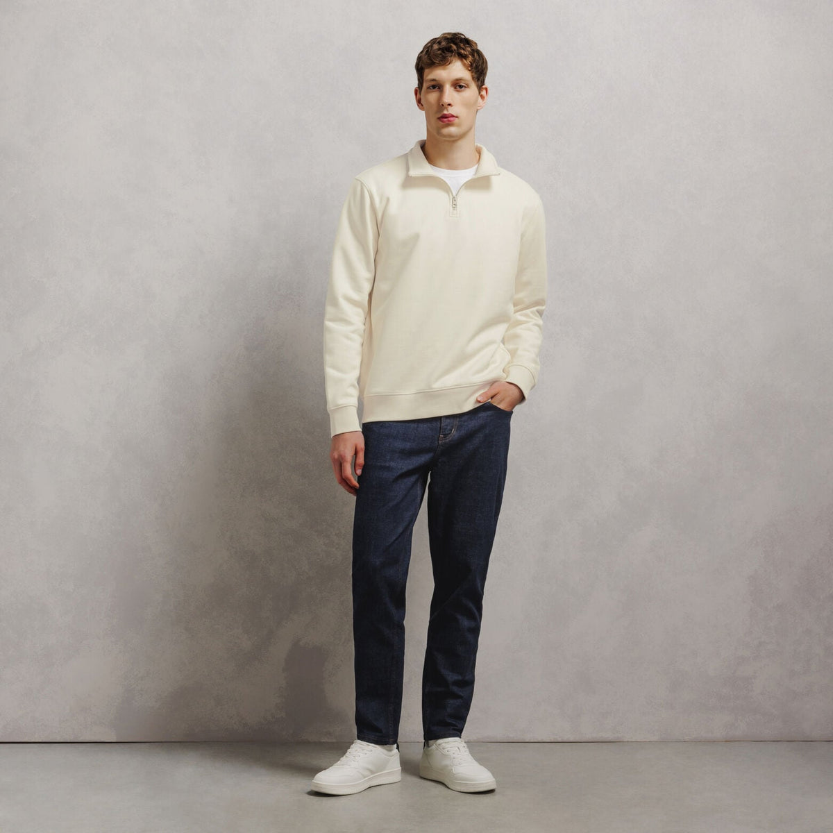 Sweat col montant zippé molleton uni - 2