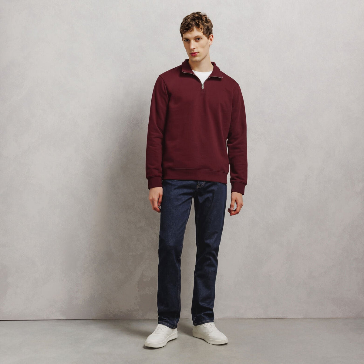 Sweat col montant zippé molleton uni - 2