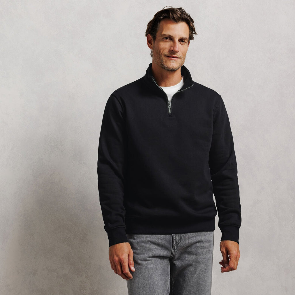 Sweat col montant zippé molleton uni - 1