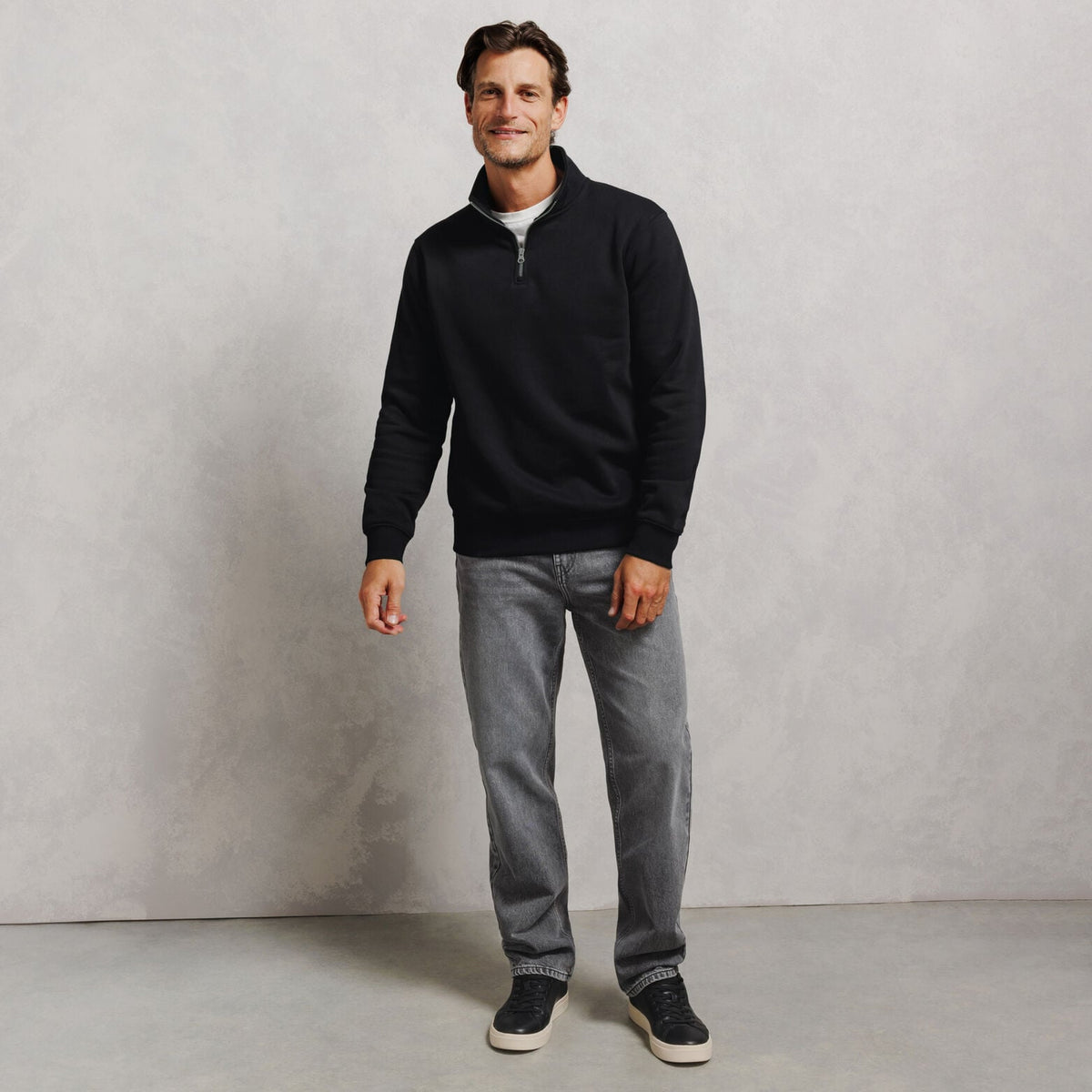 Sweat col montant zippé molleton uni - 2