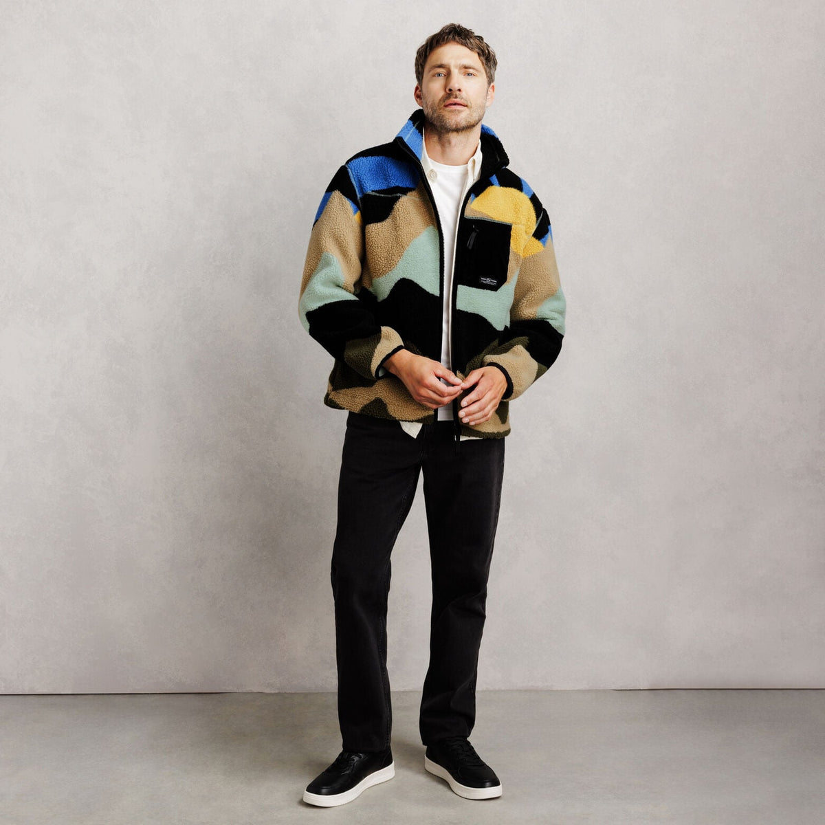Sweat zippé sherpa imprimé - 2