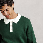 Polo en maille contrasté uni - 1
