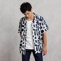 Chemisette 100% coton imprimé col requin - 1