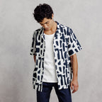 Chemisette 100% coton imprimé col requin - 1