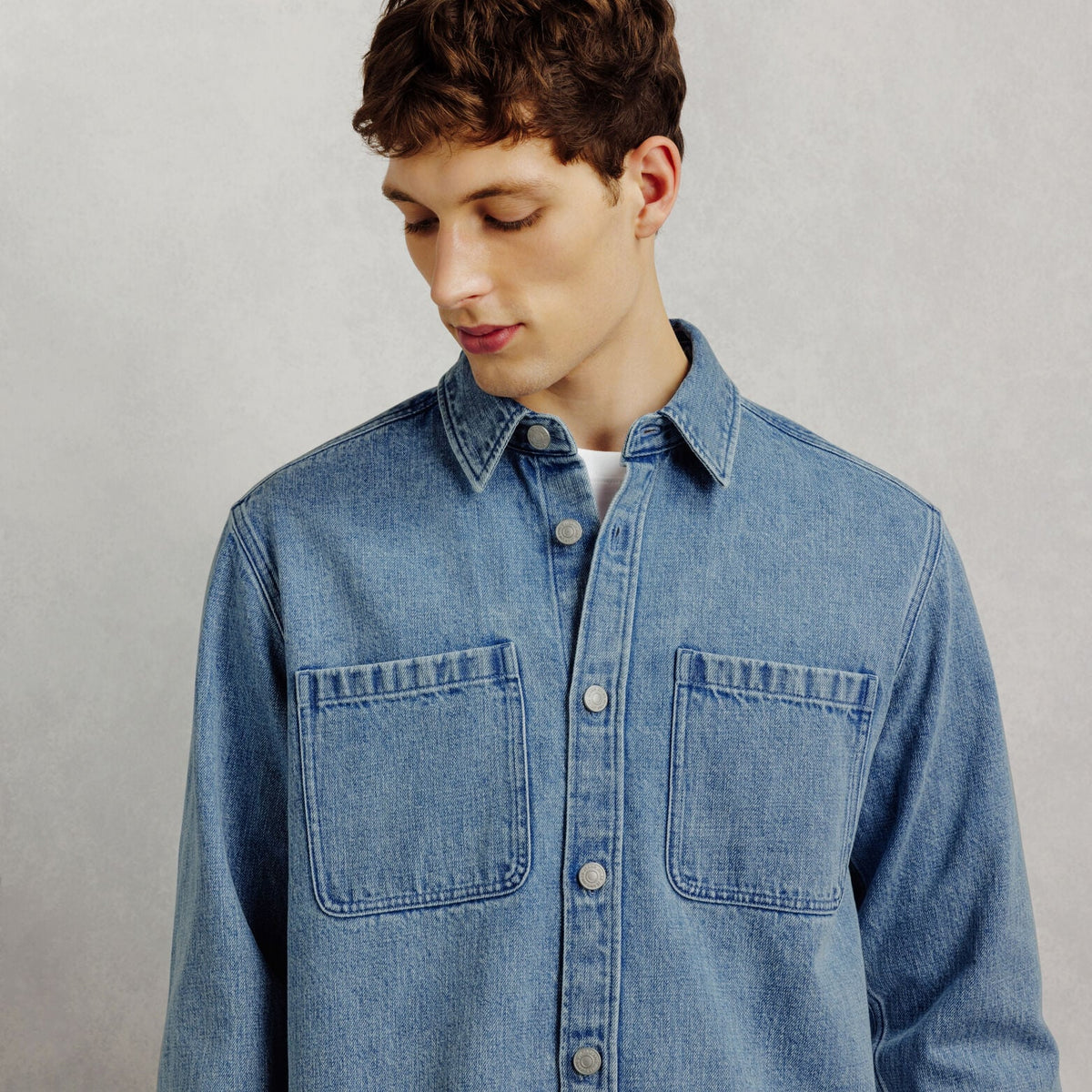 Surchemise en jean unie - 1