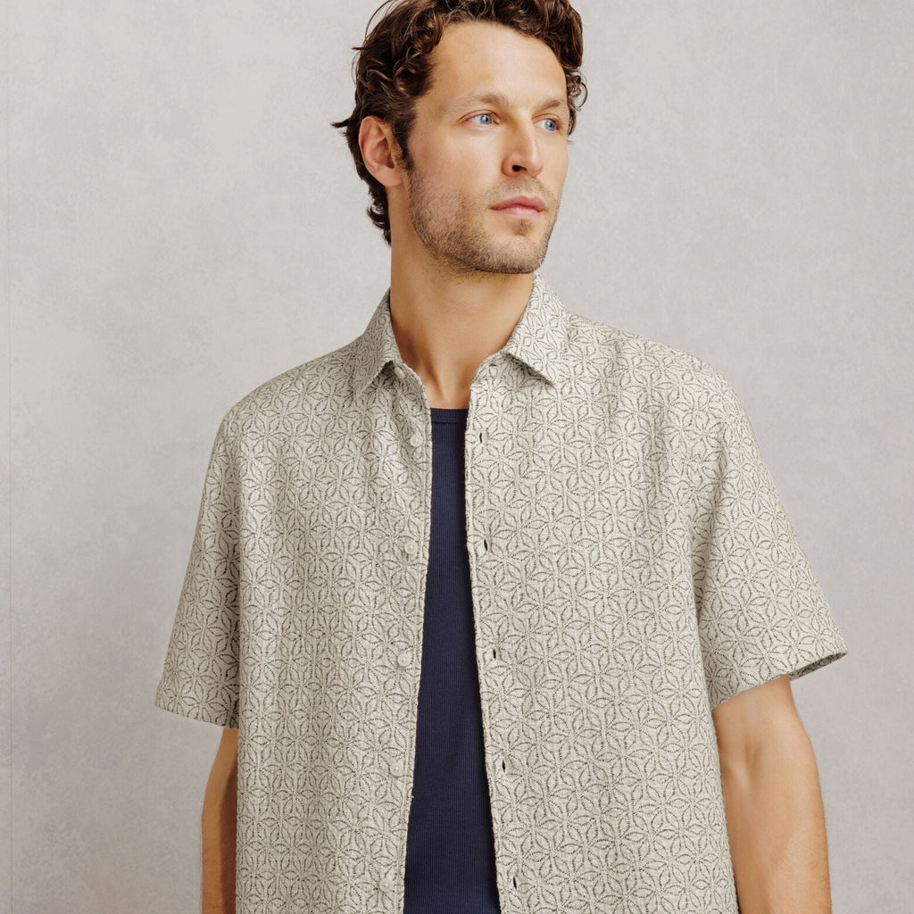 Chemisette 100% coton fleurie texturée - 1