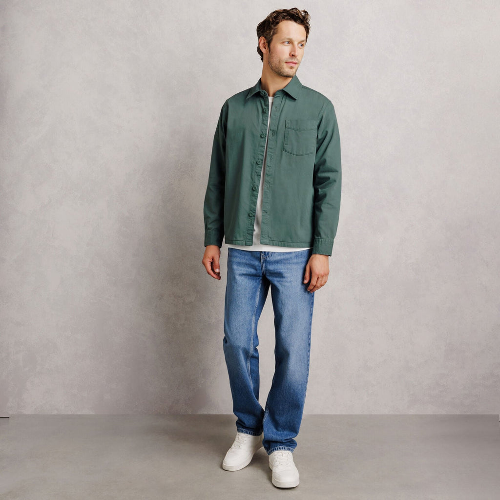 Surchemise regular col français 100% coton - 2