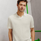 Polo en maille col resort damier - 1
