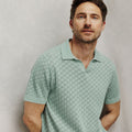 Polo en maille col resort damier - 1