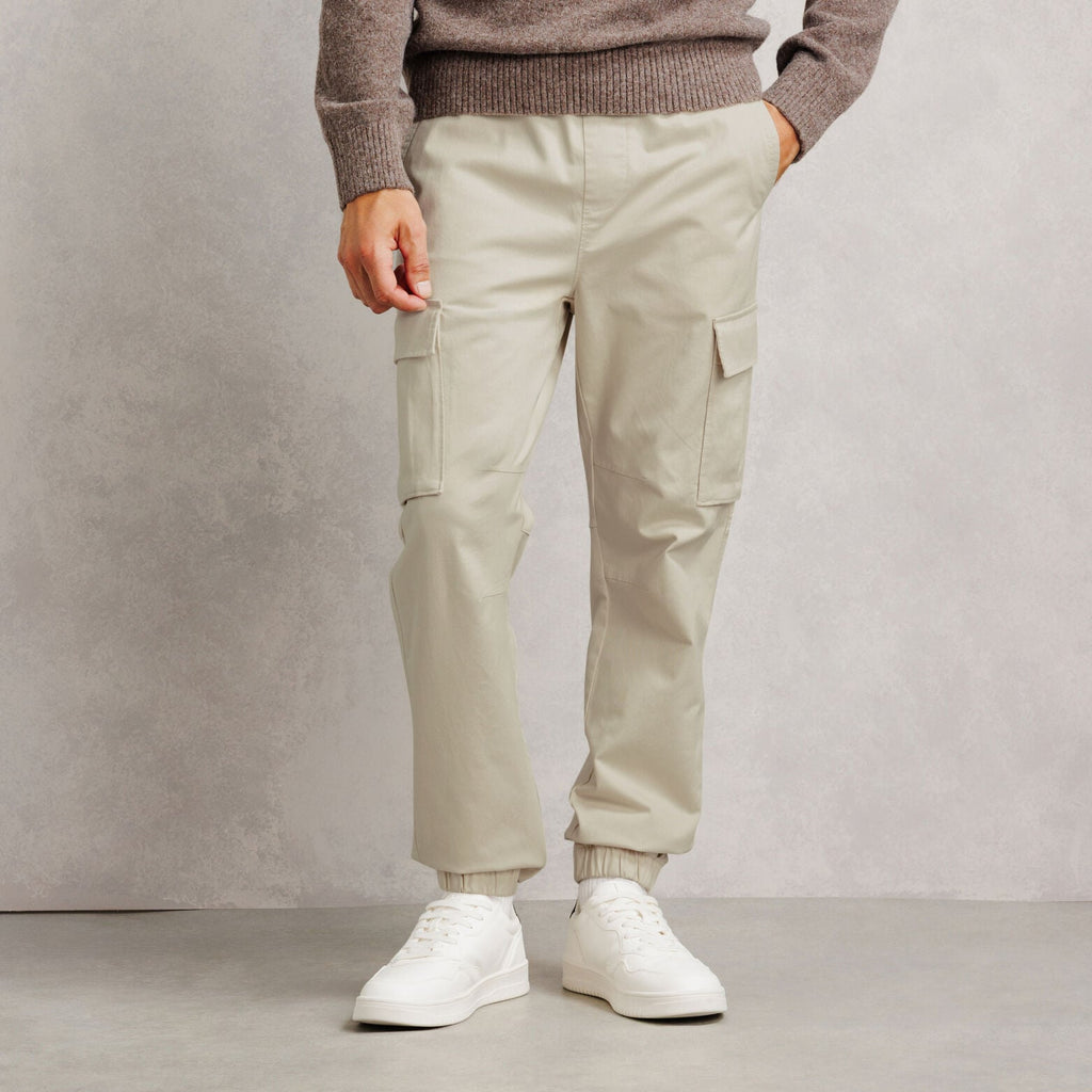 Pantalon cargo uni - 1